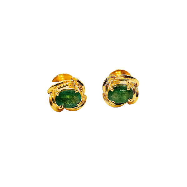 Emerald Green Gem Stud Weight 4.080gms