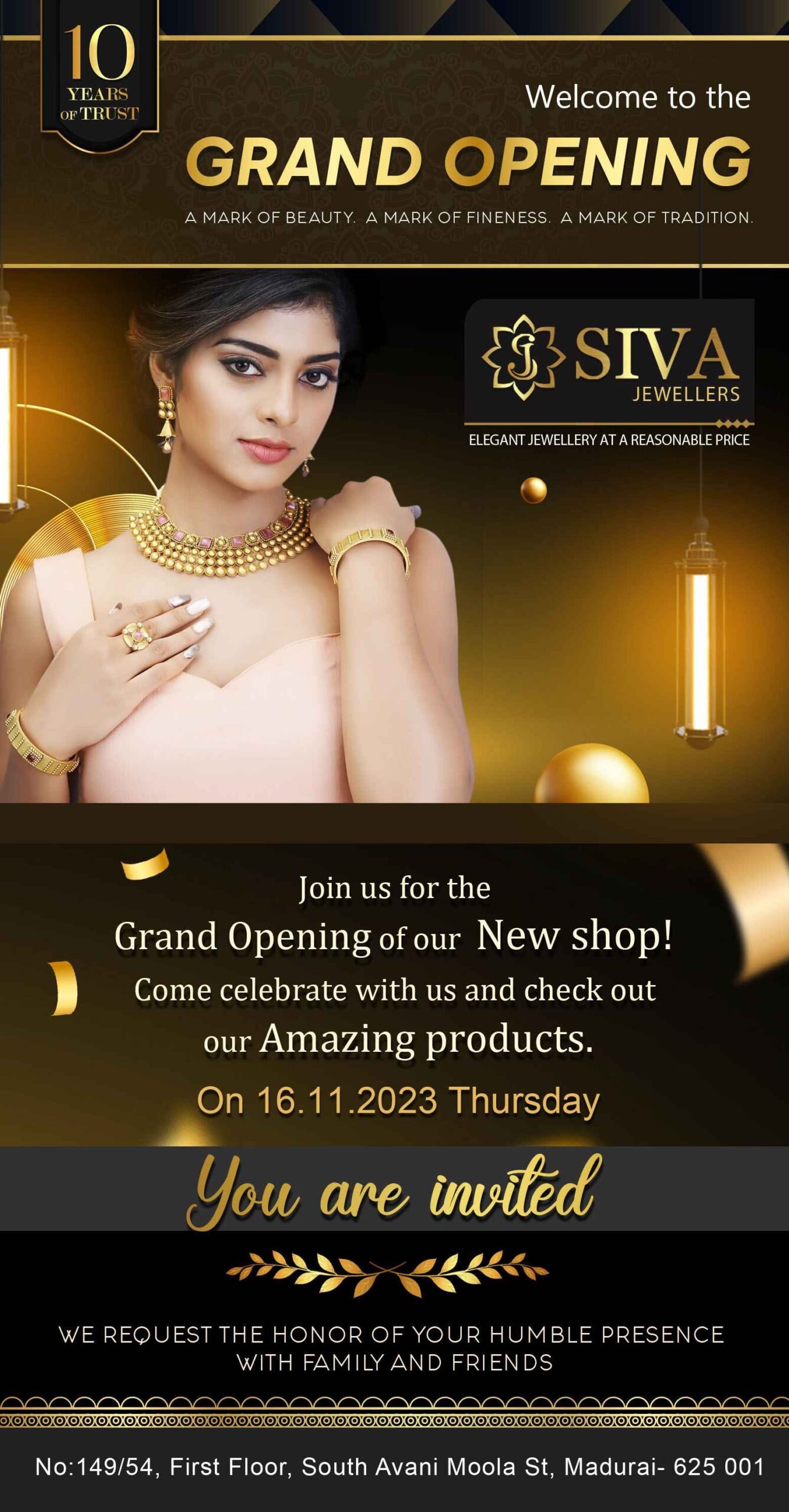Siva Jewellers re opening poster