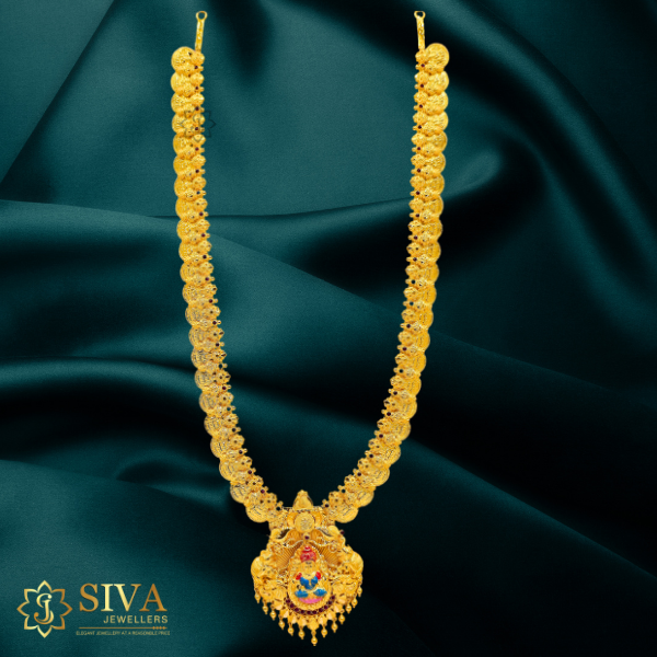 Unique Kasu Malai Necklace 71.690 Grams